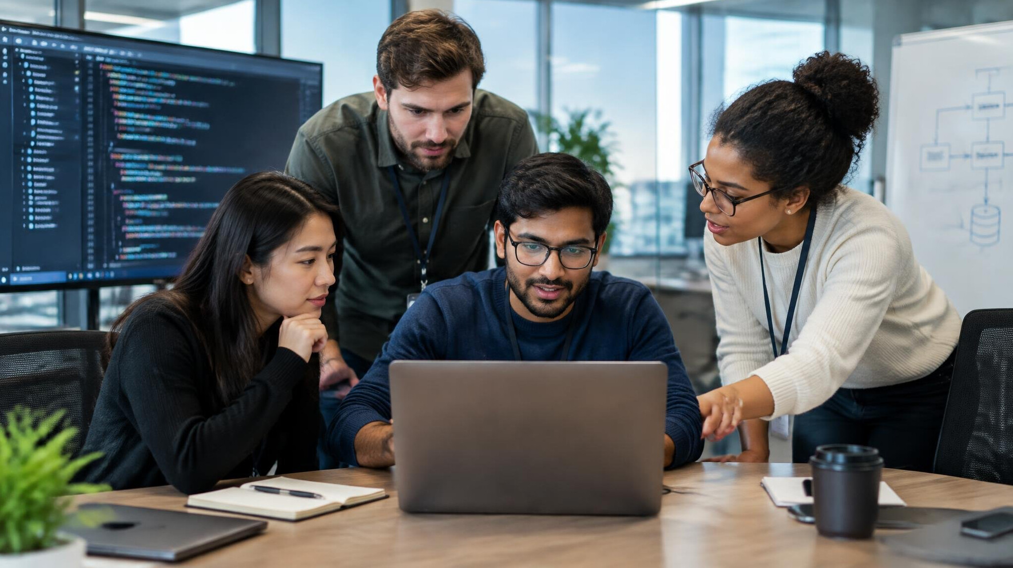 team of programmers collaborating
